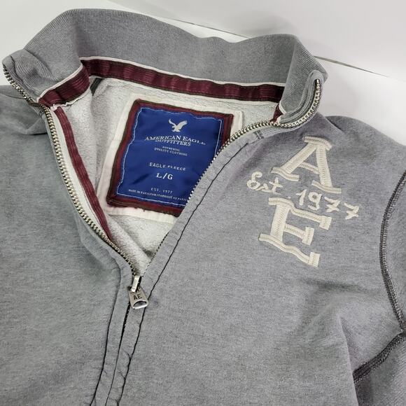 Vintage Y2K American Eagle AE Full Zip Thick Sweatshirt Jacket size Large - Picture 5 of 13